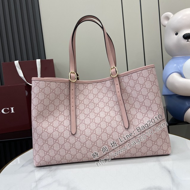 Gucci專櫃古馳最新款購物袋GG圖案條紋織大號肩背包 jh2628型號：815213